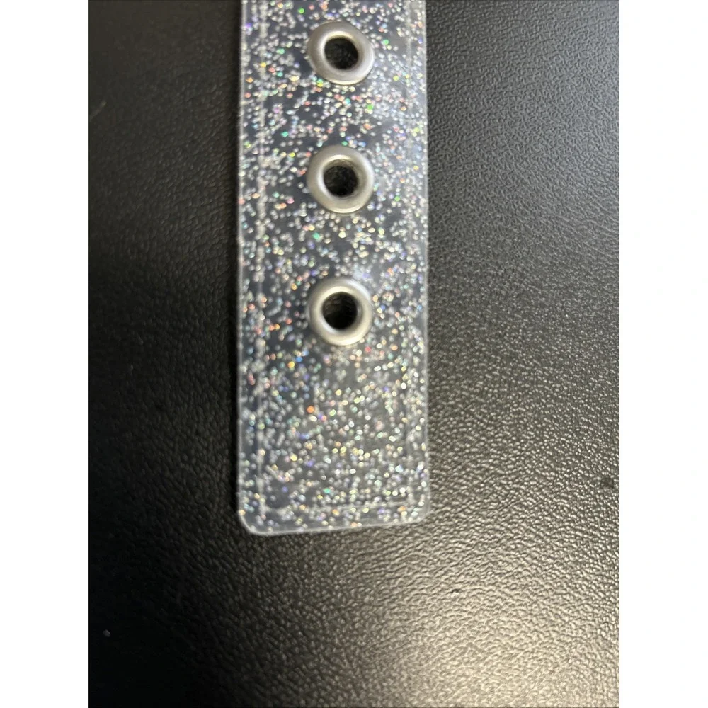 NOBO NWT Women's S/M‎ Clear Belt With Multi Color Glitter Rave Clubbing Goth